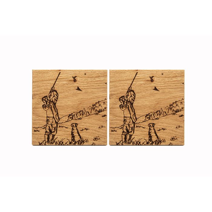 Set of 2 Wooden Coasters - Various Designs