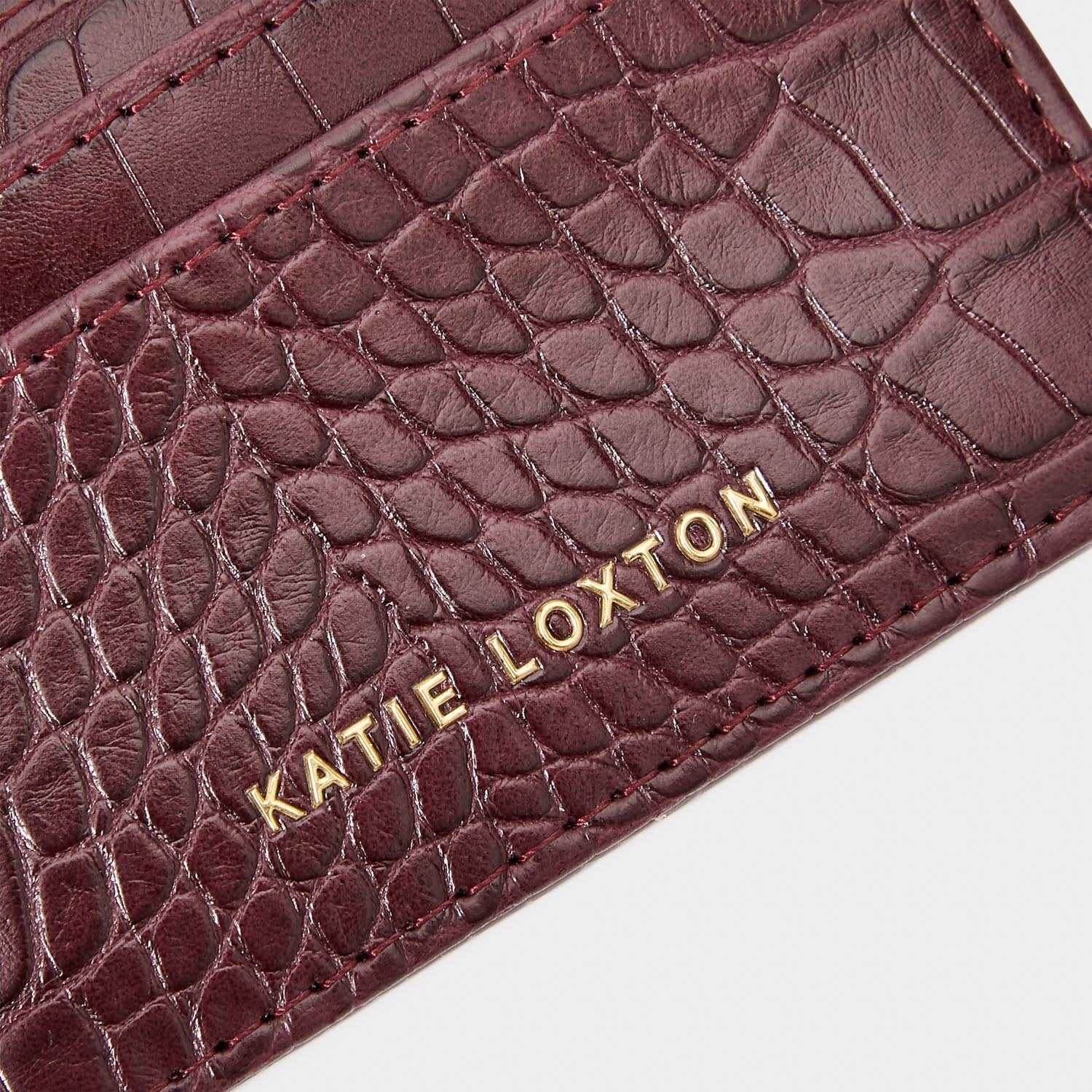 Katie Loxton Faux Croc Card Holder - Wine or Black