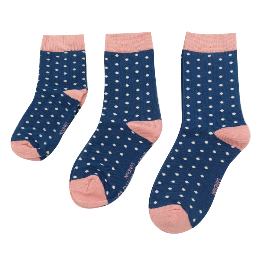 Girls Spotty Socks - Duck Egg or Navy
